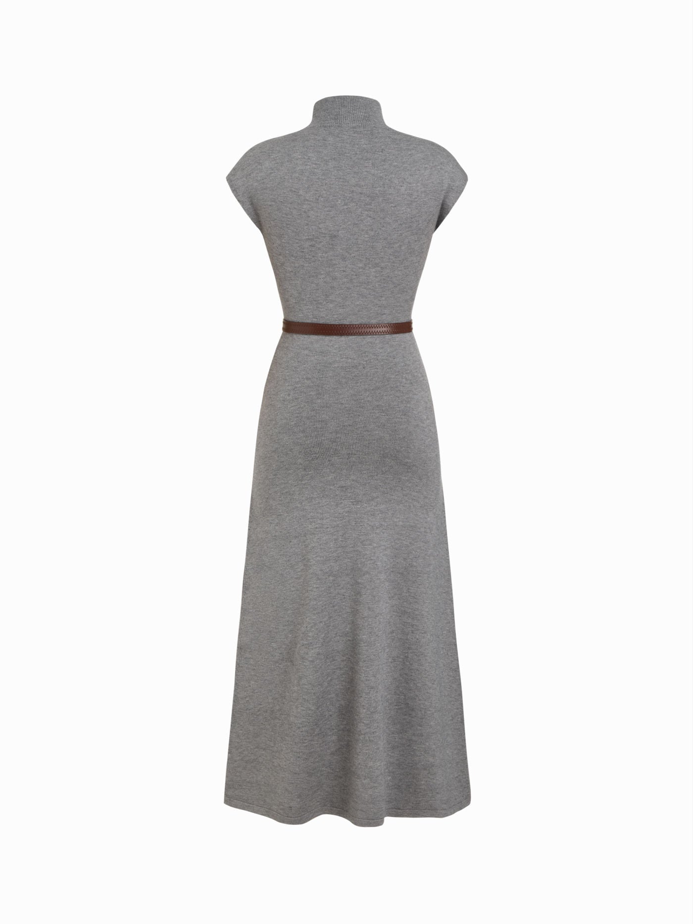 Women's Premium Belted Mock Neck Maxi Dress
