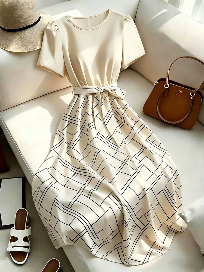 Elegant Ruffle V-Neck A-Line Dress