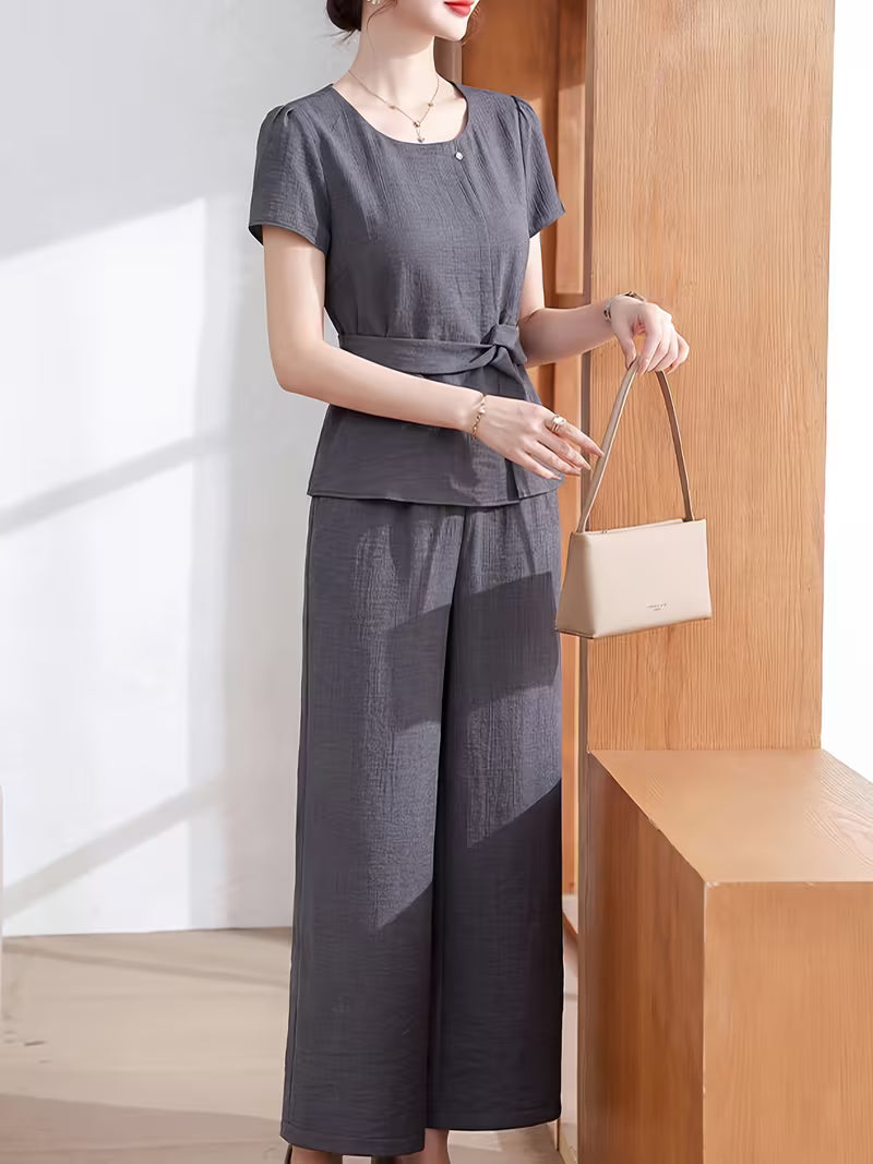 Women's Soft Linen Style Pant Set