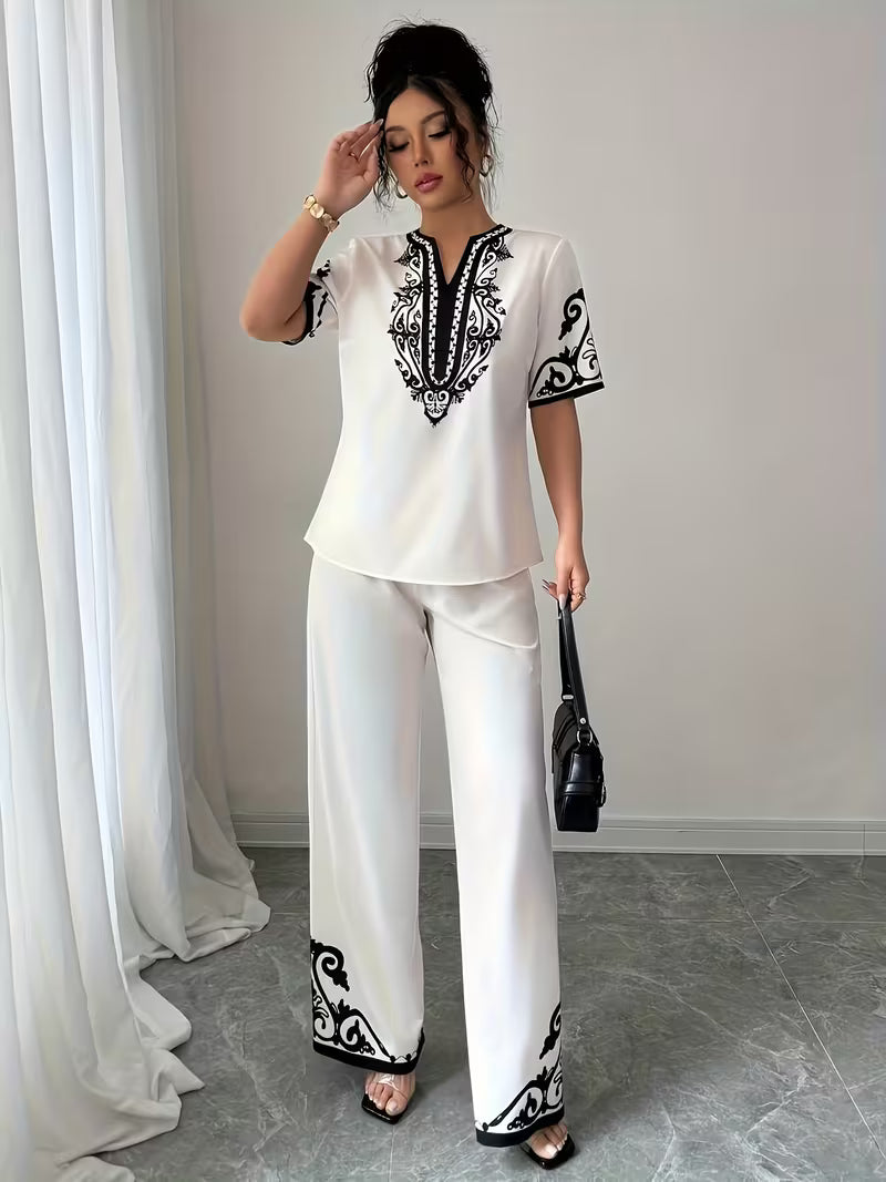 Women's Printed Relaxed Fit Outfit Set