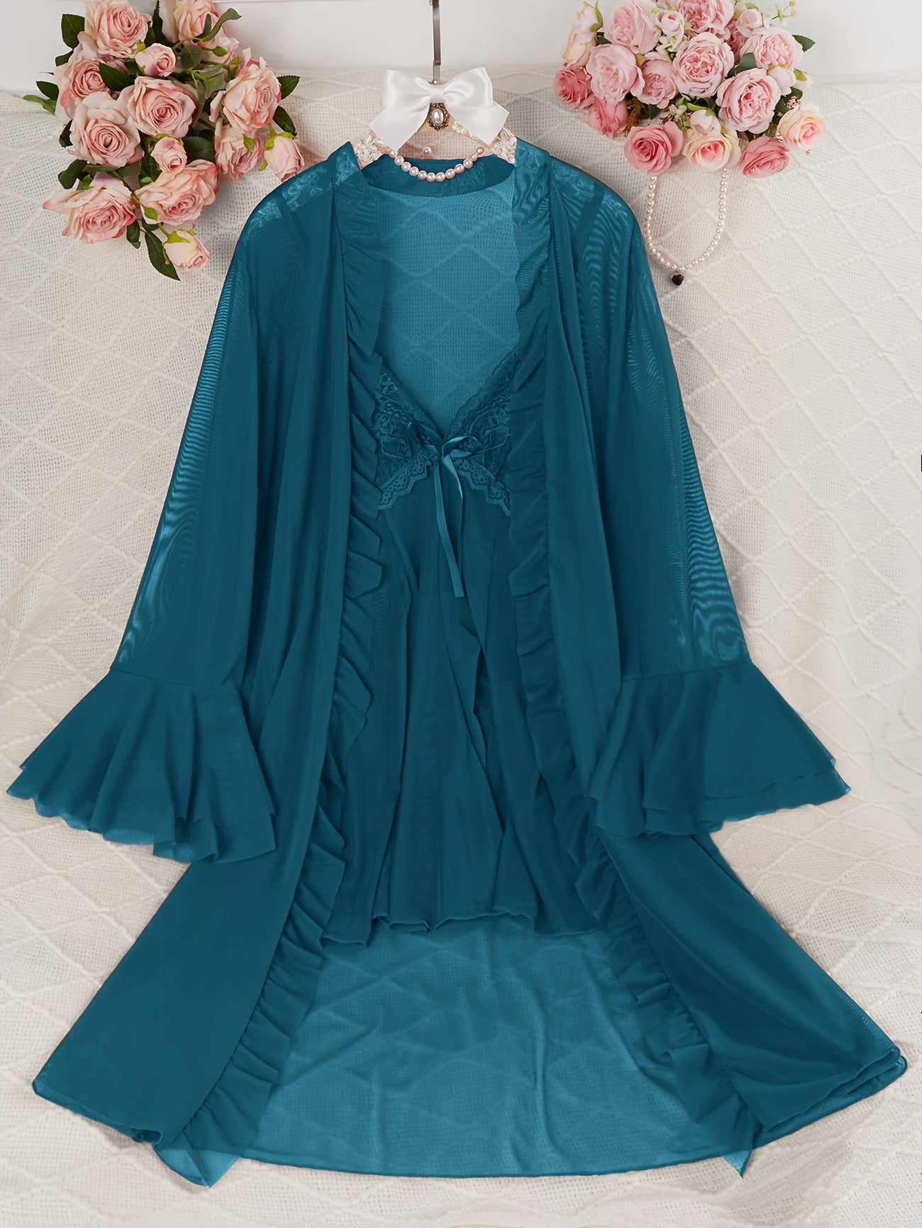 Semi-Sheer Lace Sleepwear Set