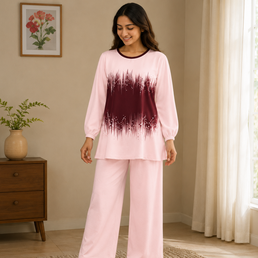Elegant Monochrome Tunic & Wide-Leg Pants Set