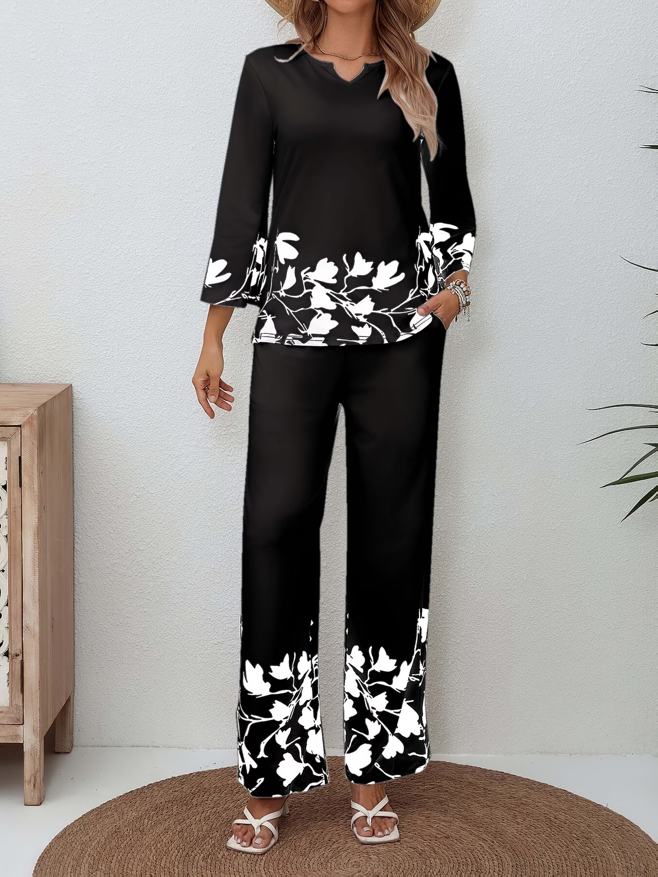Women's Printed Relaxed Fit Outfit Set
