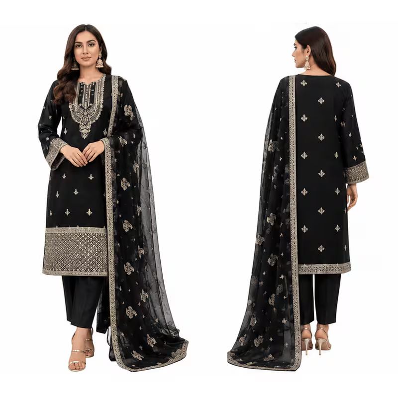 Elegant Lawn Salwar Kameez Set with Dupatta