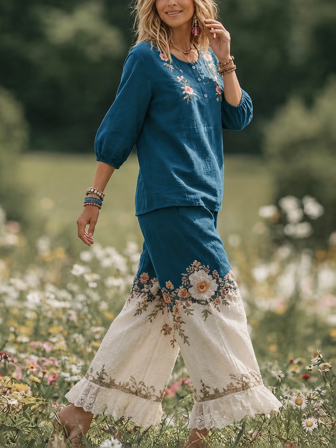 Women's Casual Printed Two-Piece Set