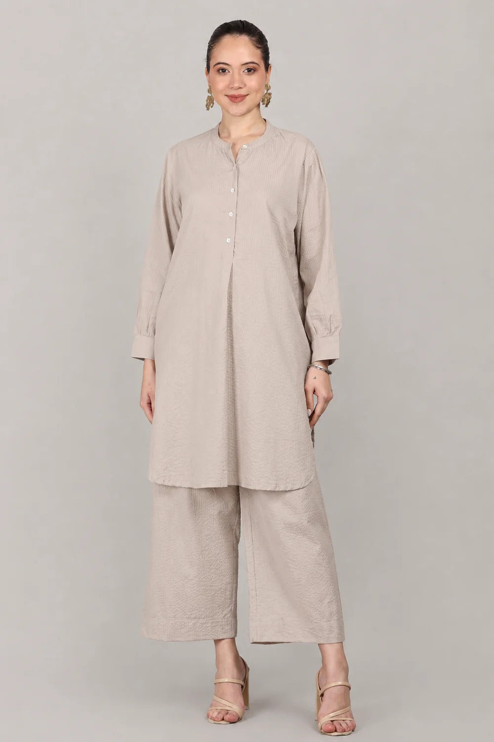 Elegant Seersucker Cotton Co-Ord Set