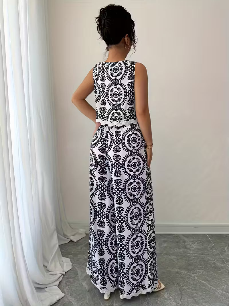 Women's Printed Relaxed Fit Outfit Set