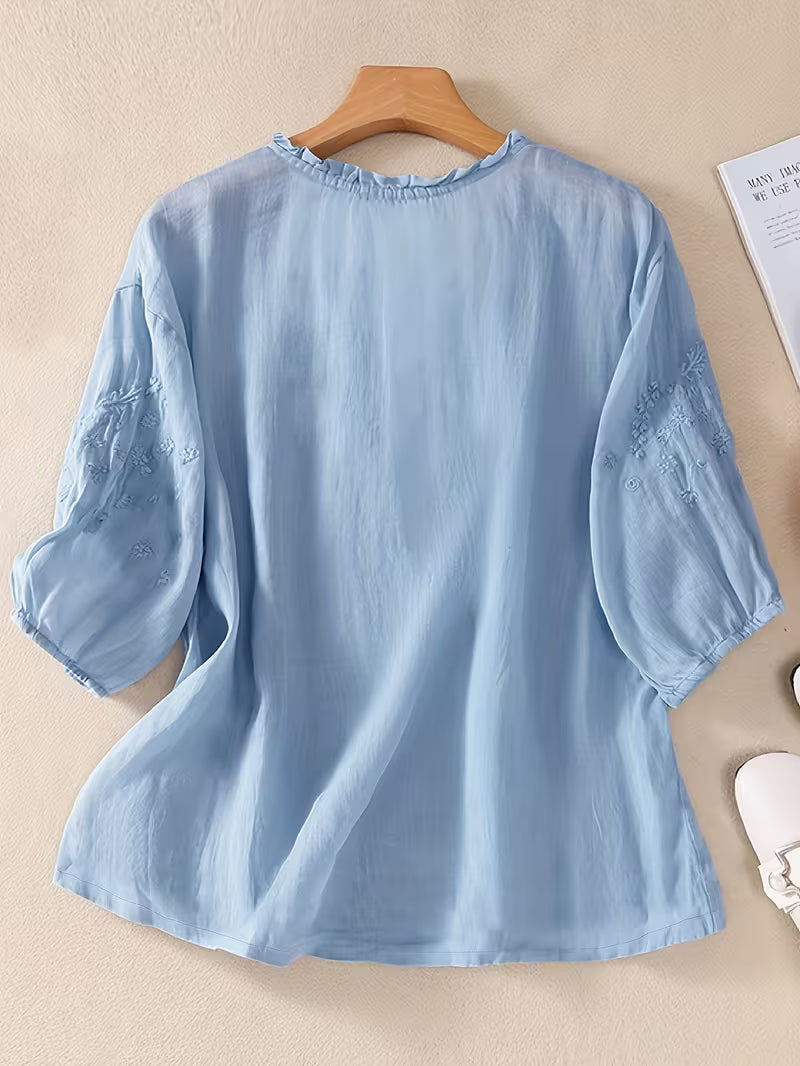 Women's Soft Cotton Embroidered Top