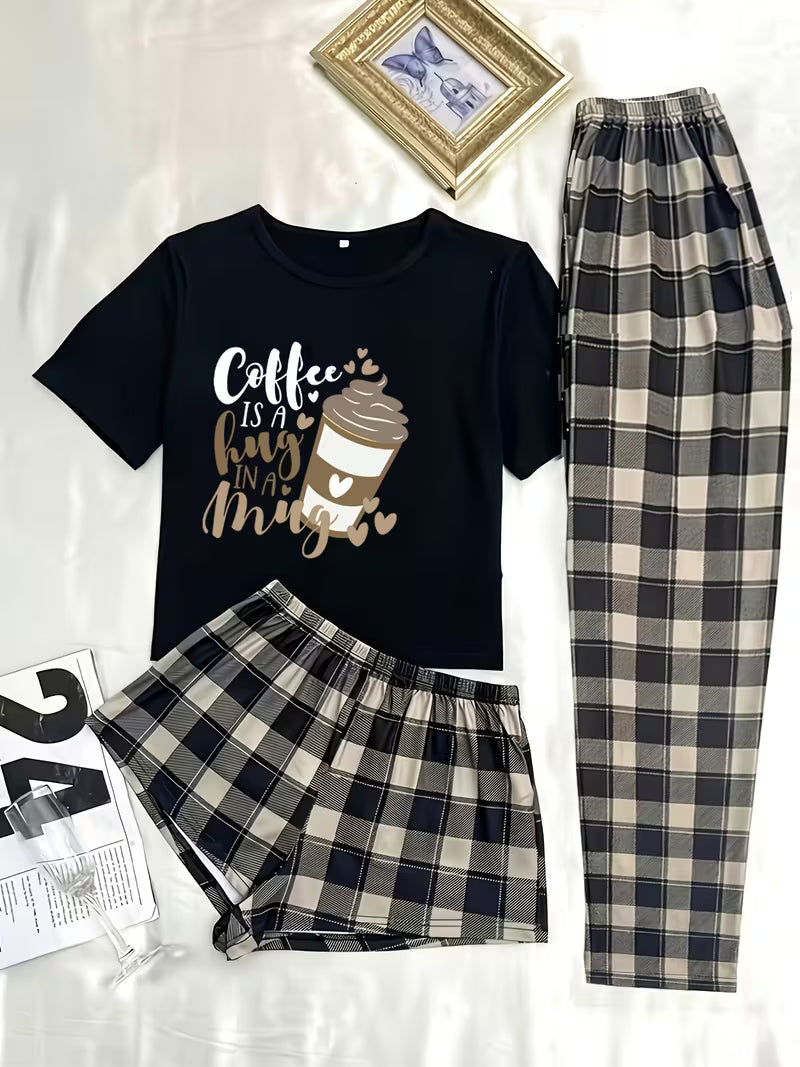 Women's Luxe Satin 3-Piece Sleepwear Set