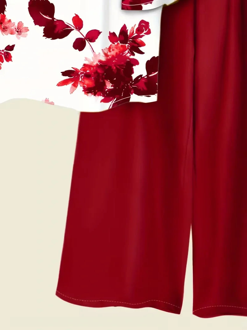 Breathable Floral Top & Pants Set – Perfect Summer Outfit