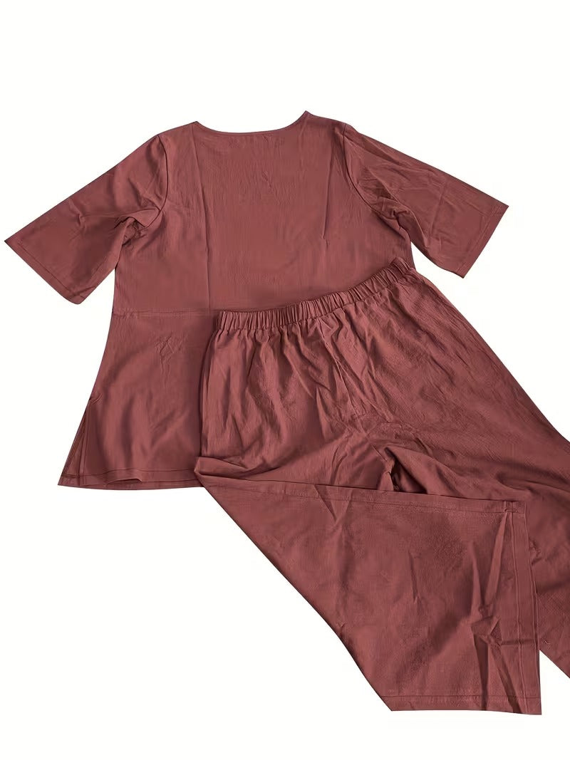 Stylish Solid Color Women's Outfit