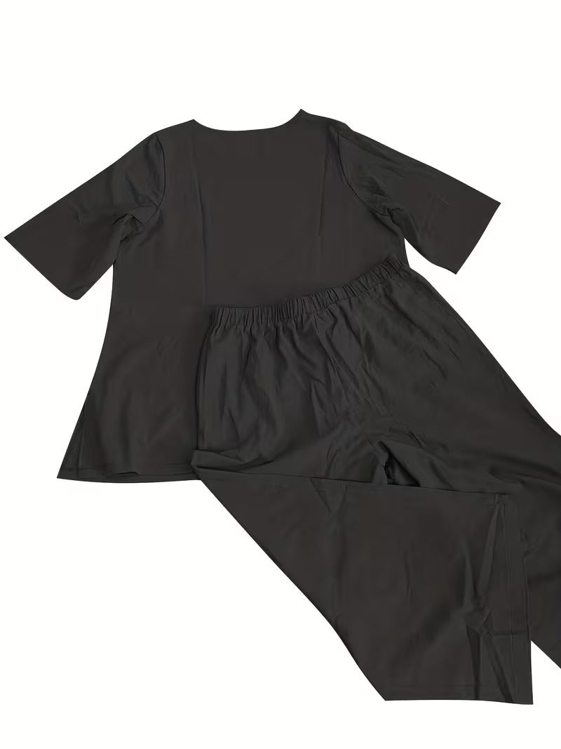 Stylish Solid Color Women's Outfit