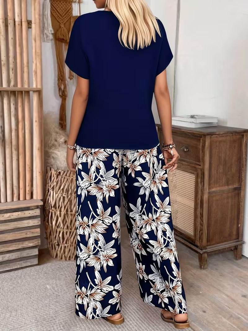 Trendy Floral Print Matching Set