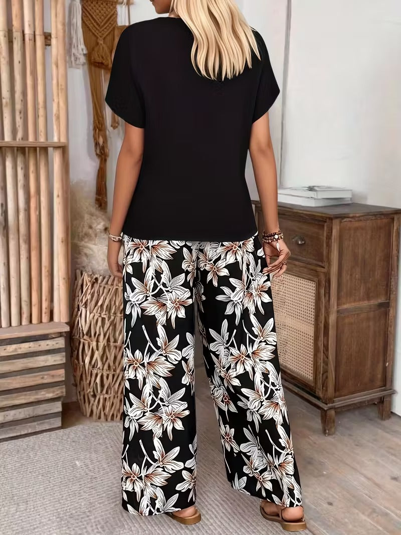Trendy Floral Print Matching Set