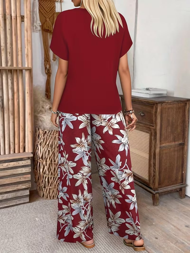 Trendy Floral Print Matching Set