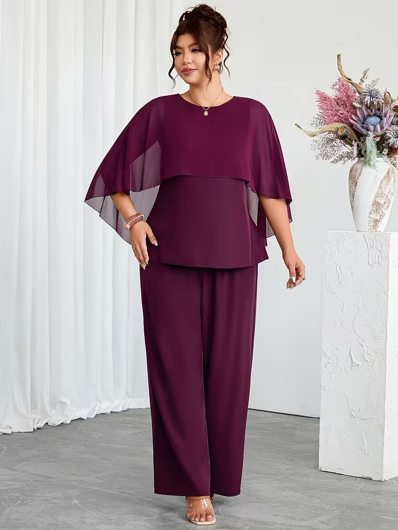 Stylish Plus Size Two-Piece Co-Ord Set