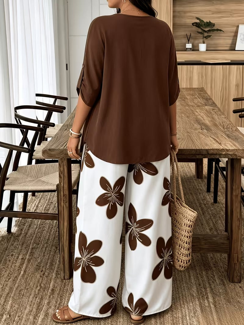 Stylish Plus Size Two-Piece Co-Ord Set