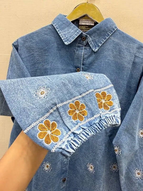 Women's Premium Embroidered Denim Co-Ord Set