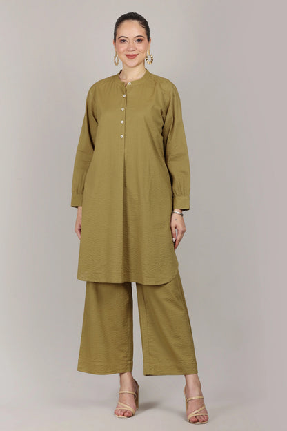 Elegant Seersucker Cotton Co-Ord Set
