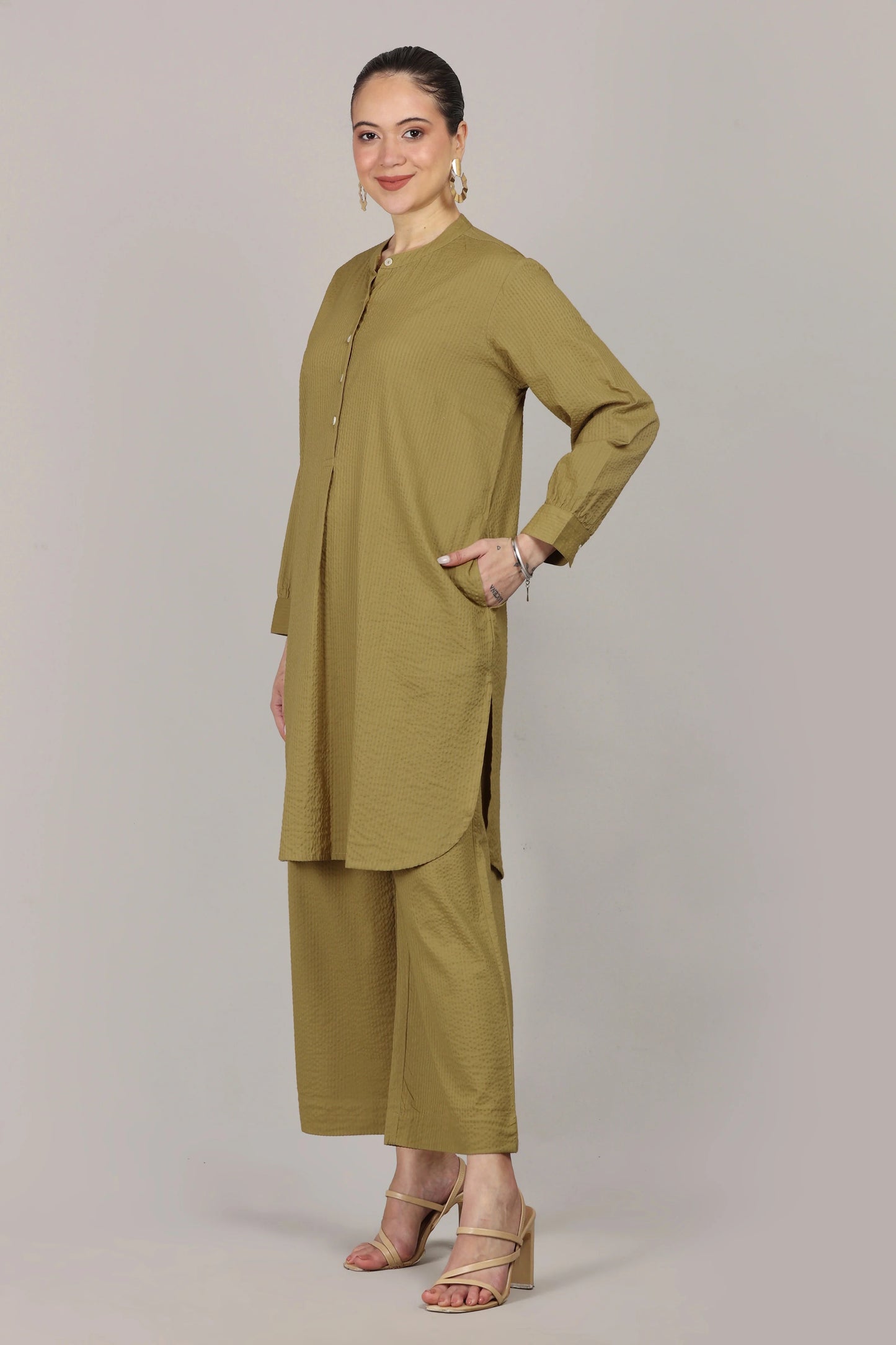 Elegant Seersucker Cotton Co-Ord Set