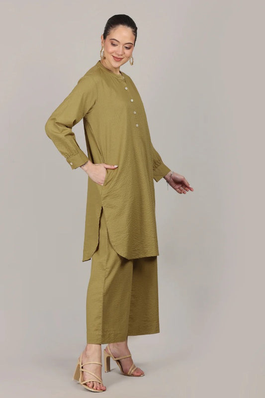 Elegant Seersucker Cotton Co-Ord Set