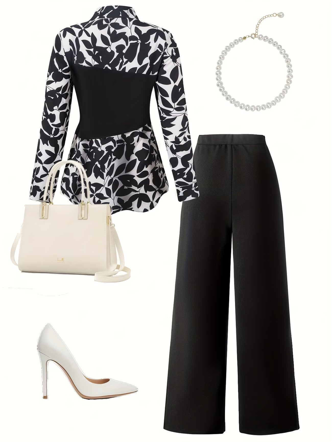 Women's Elegant Long Sleeve Top & Pants Set
