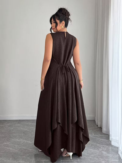 Elegant Tie-Belt A-Line Dress💖