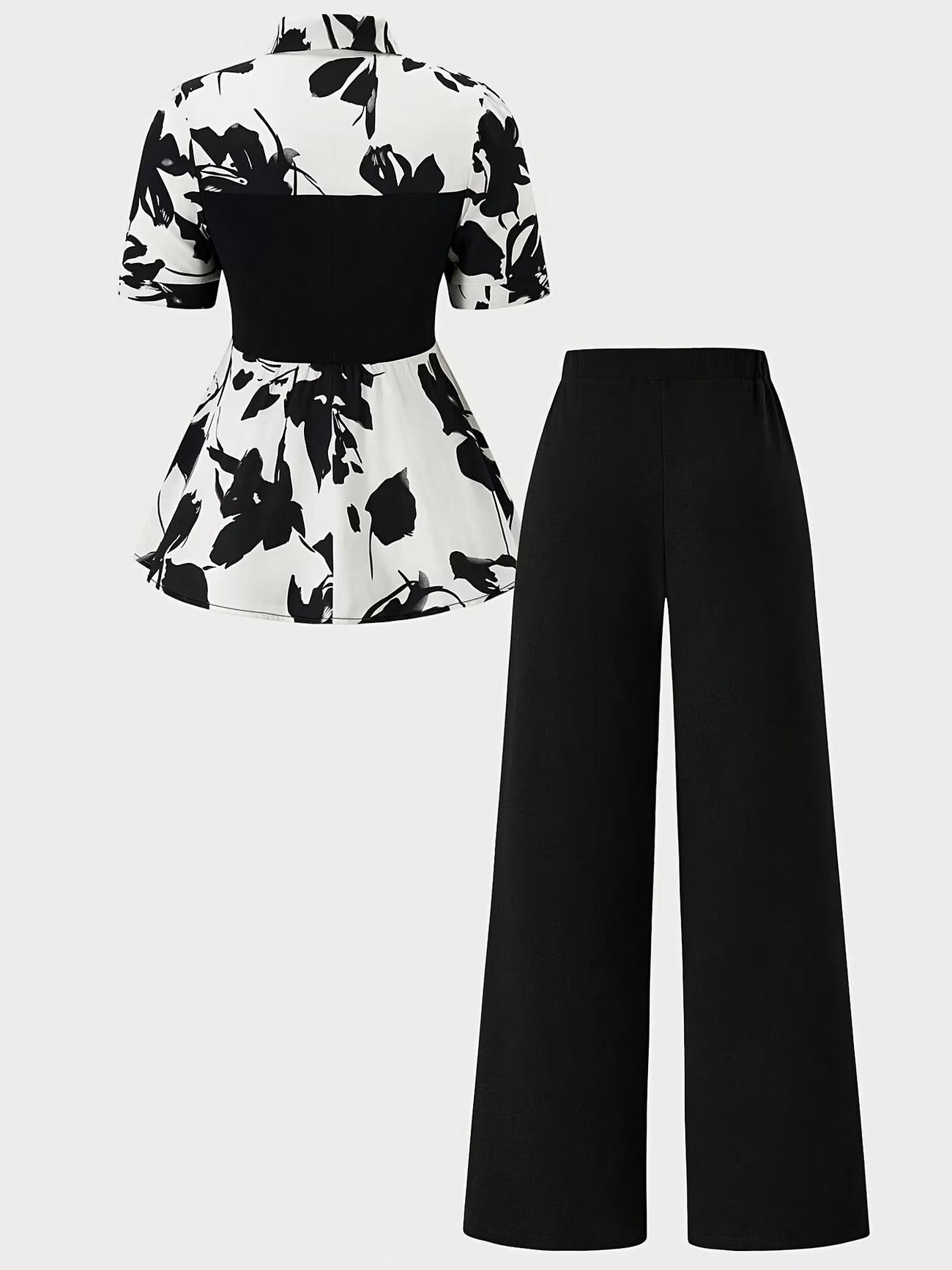 Women's Elegant Long Sleeve Top & Pants Set