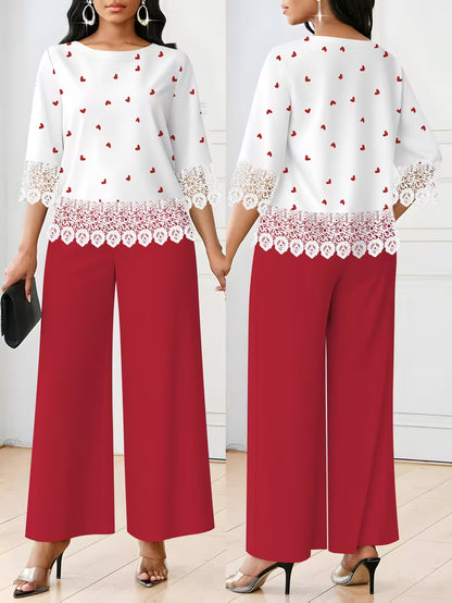 Polka Dot Top & Loose Trousers Set