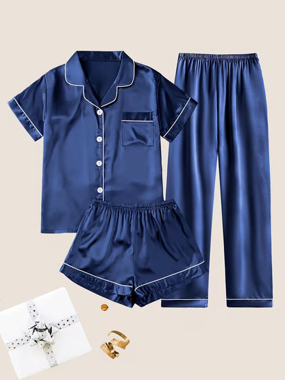Women's Luxe Satin 3-Piece Sleepwear Set (Copy)