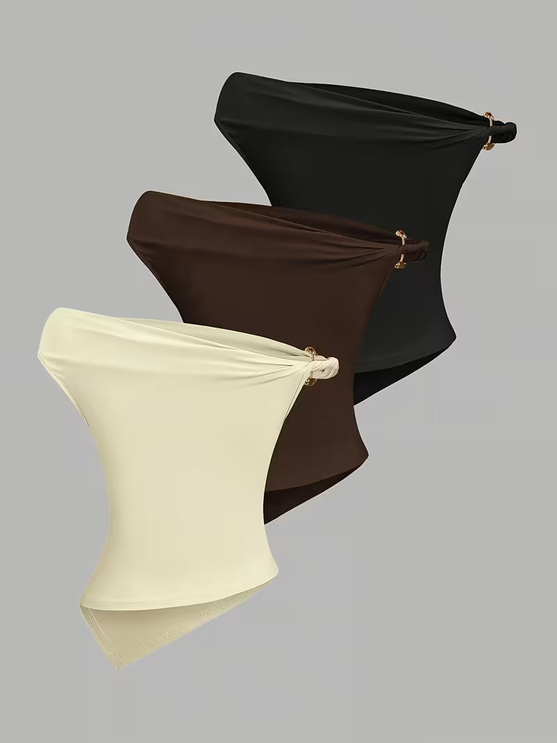 3-Pack of Seamless Stretchable Crop Tops – Soft & Foldable