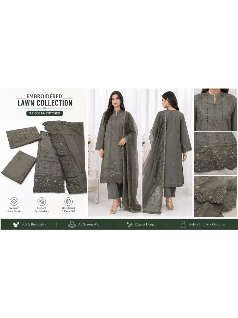 Elegant Lawn Salwar Kameez Set with Dupatta