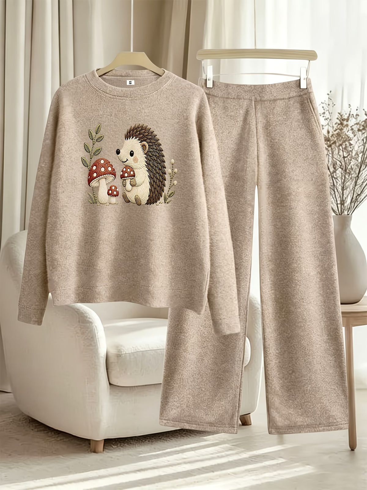 Women’s Casual Full-Sleeve Top & Wide-Leg Pants Set