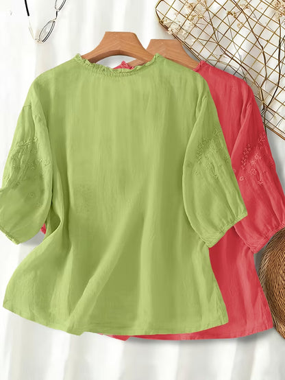Women's Soft Cotton Embroidered Top