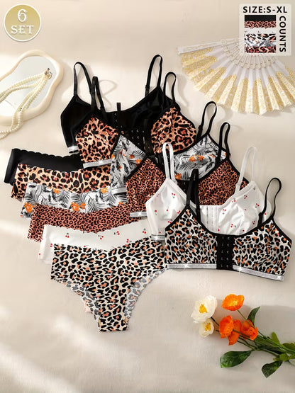 Pack of 6 Women's Bra & Panty Set – Soft Comfortable Everyday Lingerie Combo