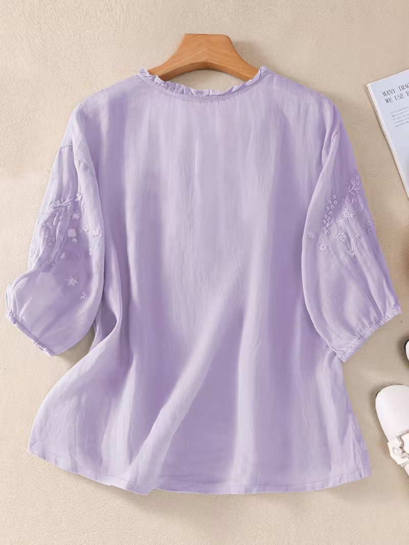 Women's Soft Cotton Embroidered Top