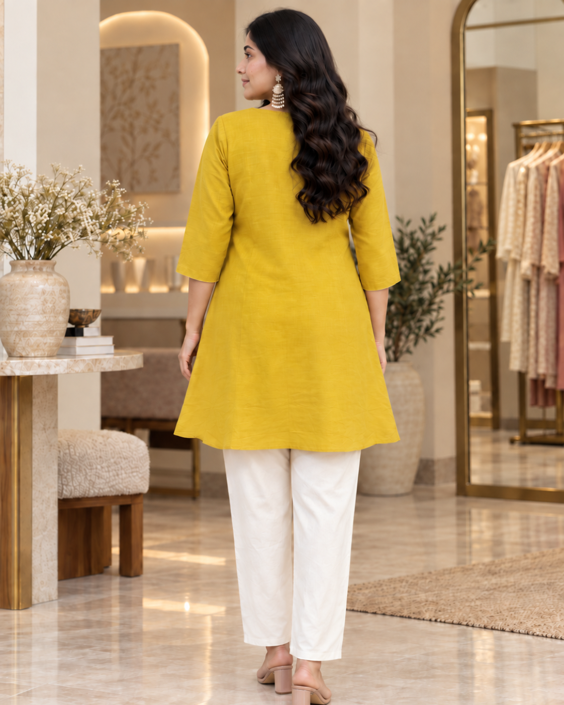 Women’s Floral Embroidered Kurta Pant Set