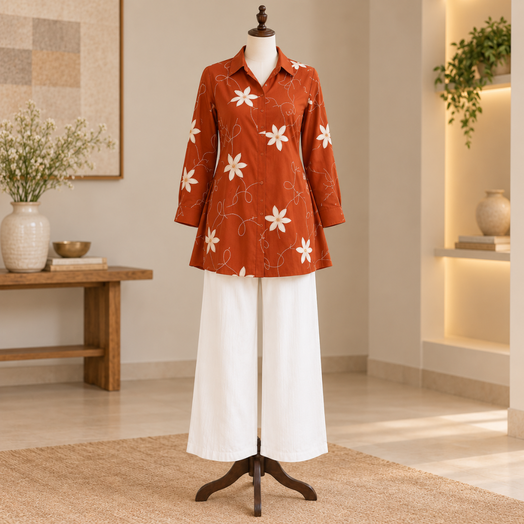 Women’s Floral Printed Shirt & Pants Set