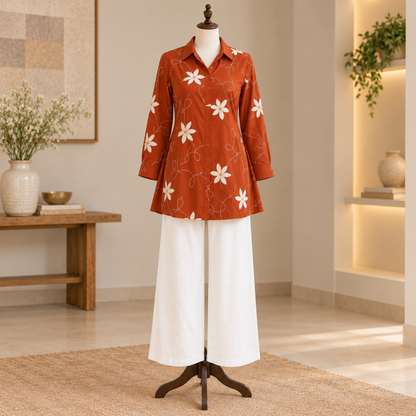 Women’s Floral Printed Shirt & Pants Set