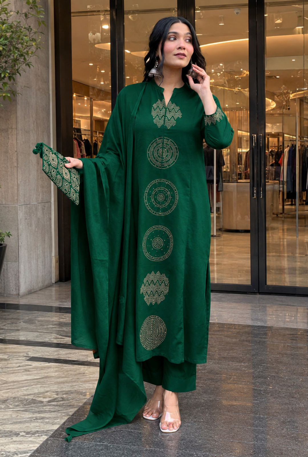 Women’s Premium Printed Kurta Pant & Dupatta Set
