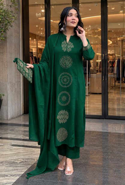 Women’s Premium Printed Kurta Pant & Dupatta Set