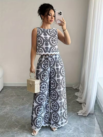 Women's Printed Relaxed Fit Outfit Set