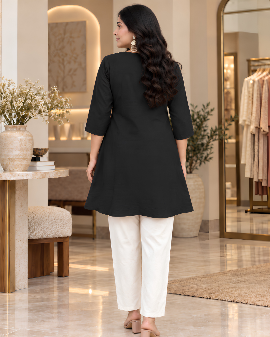 Women’s Floral Embroidered Kurta Pant Set