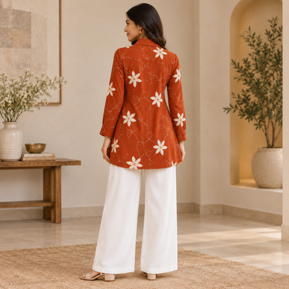 Women’s Floral Printed Shirt & Pants Set