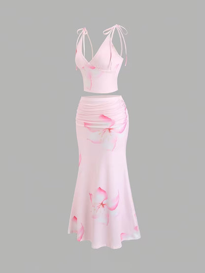 Women's Elegant Halter Top & Skirt
