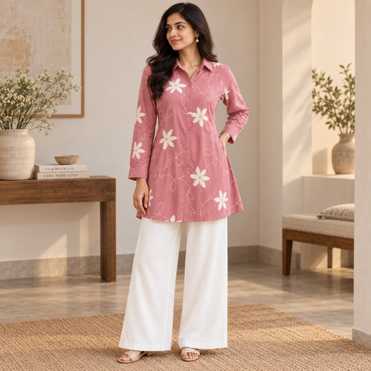 Women’s Floral Printed Shirt & Pants Set