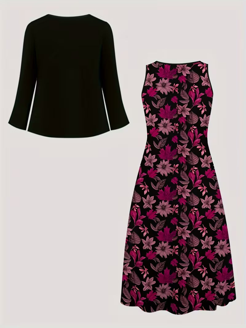 Women’s Floral Layered Dress Set