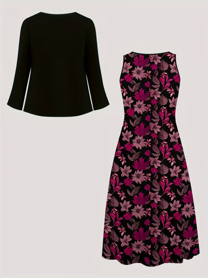 Women’s Floral Layered Dress Set