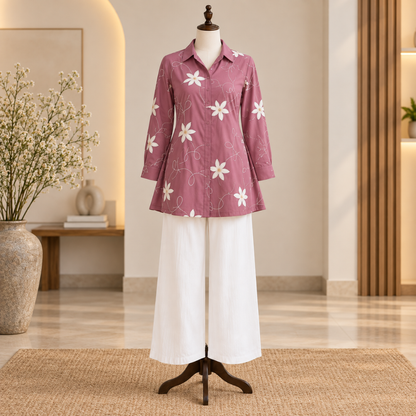 Women’s Floral Printed Shirt & Pants Set
