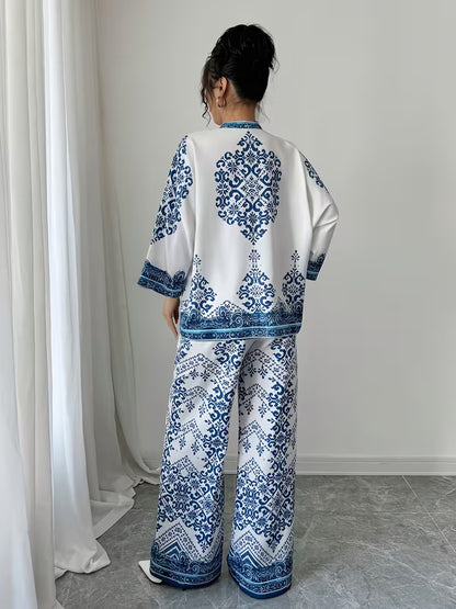 Women's Printed Relaxed Fit Outfit Set